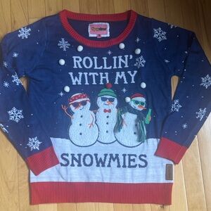 Tipsy Elves NEW WOMEN'S ROLLIN' WITH MY SNOWMIES UGLY CHRISTMAS SWEATER